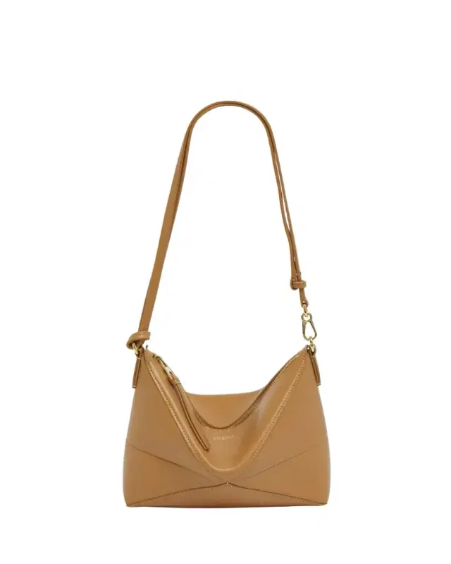 Puzzle Fold Leather Pouch Shoulder Bag