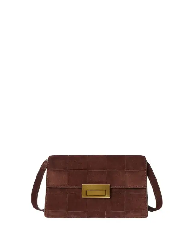 Delphine Woven Suede Crossbody Bag