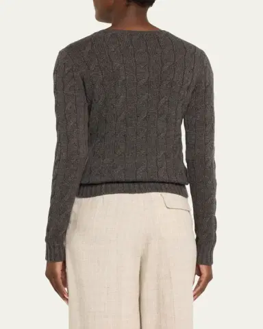 Ralph Lauren Collection Classic Cable Cashmere Sweater | Thumbnail 3