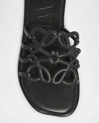 LOEWE Petal Leather Anagram Slide Sandals | Thumbnail 4 LOEWE Petal Leather Anagram Slide Sandals | Thumbnail 4