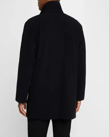 Giorgio Armani Men's Crepe Wool Topcoat | Thumbnail 2