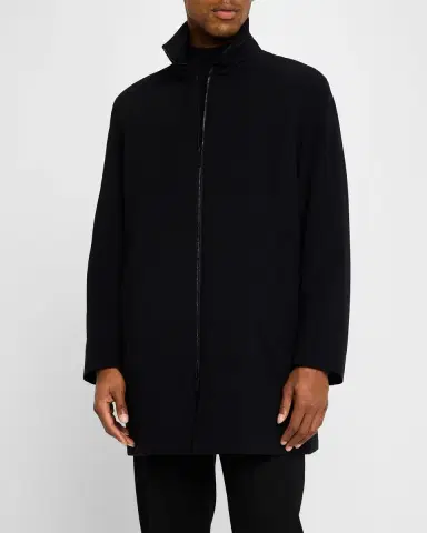 Giorgio Armani Men's Crepe Wool Topcoat | Thumbnail 3