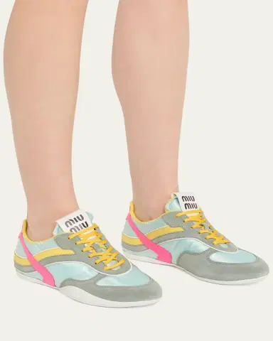Miu Miu Colorblock Nylon Tech Runner Sneakers | Thumbnail 6