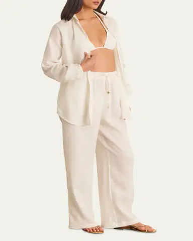 Aqua Blu Australia Linen Resort Pants | Thumbnail 2