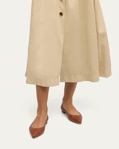 Manolo Blahnik Gala Lambskin Point-Toe Ballerina Flats | Thumbnail 5