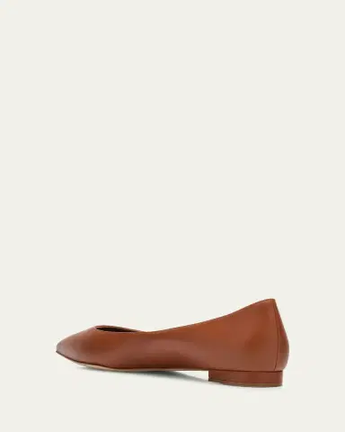 Manolo Blahnik Gala Lambskin Point-Toe Ballerina Flats | Thumbnail 6