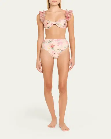 PatBO Lily Flower High-Waist Bikini Bottoms | Thumbnail 2