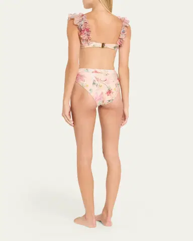 PatBO Lily Flower High-Waist Bikini Bottoms | Thumbnail 3