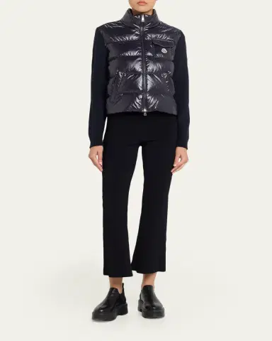 Moncler Padded Zip-Up Wool Cardigan | Thumbnail 2 Moncler Padded Zip-Up Wool Cardigan | Thumbnail 2