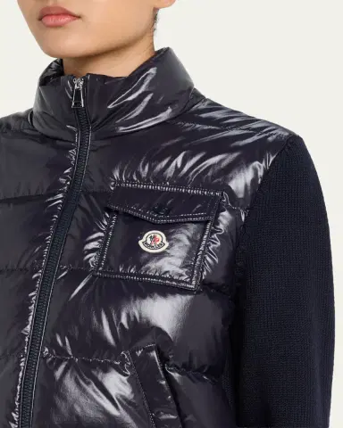 Moncler Padded Zip-Up Wool Cardigan | Thumbnail 5 Moncler Padded Zip-Up Wool Cardigan | Thumbnail 5