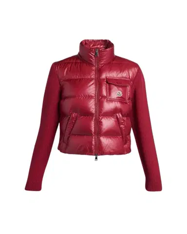 Moncler Padded Zip-Up Wool Cardigan | Thumbnail 1 Moncler Padded Zip-Up Wool Cardigan | Thumbnail 1