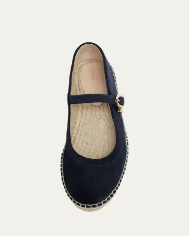 Gianvito Rossi Suede Mary Jane Ballerina Espadrilles | Thumbnail 4