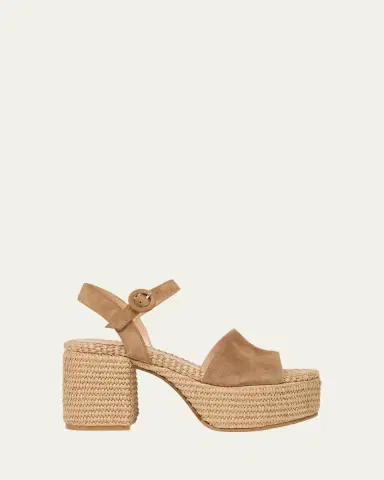 Gianvito Rossi Suede Mary Jane Ballerina Espadrilles | Thumbnail 5