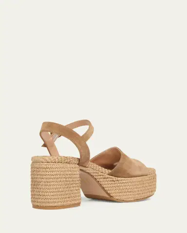 Gianvito Rossi Suede Mary Jane Ballerina Espadrilles | Thumbnail 6