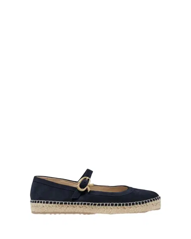 Gianvito Rossi Suede Mary Jane Ballerina Espadrilles