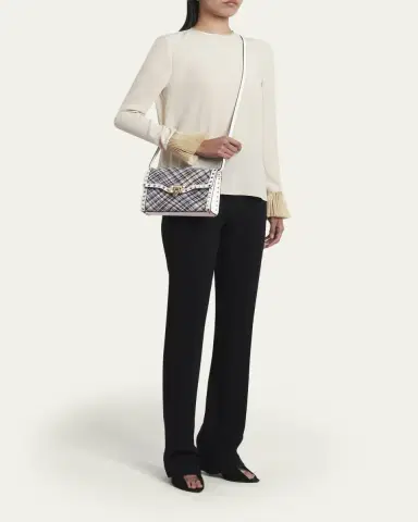 Valentino Garavani Small Woven Leather-Trim Rockstud Crossbody Bag | Thumbnail 5