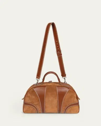 Dries Van Noten Men's Suede and Leather Duffel Crossbody Bag | Thumbnail 3 Dries Van Noten Men's Suede and Leather Duffel Crossbody Bag | Thumbnail 3