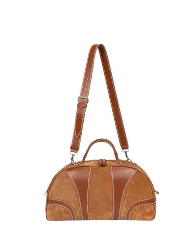 Dries Van Noten Men's Suede and Leather Duffel Crossbody Bag | Thumbnail 1 Dries Van Noten Men's Suede and Leather Duffel Crossbody Bag | Thumbnail 1