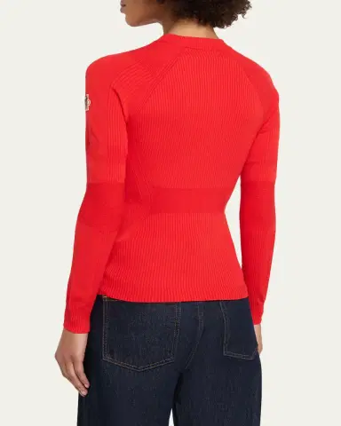 Moncler Crepe Viscose Blend Sweater | Thumbnail 3 Moncler Crepe Viscose Blend Sweater | Thumbnail 3