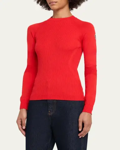 Moncler Crepe Viscose Blend Sweater | Thumbnail 4 Moncler Crepe Viscose Blend Sweater | Thumbnail 4