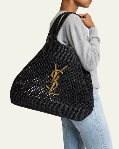 Saint Laurent Icare Medium Crochet Raffia Tote Bag | Thumbnail 2 Saint Laurent Icare Medium Crochet Raffia Tote Bag | Thumbnail 2