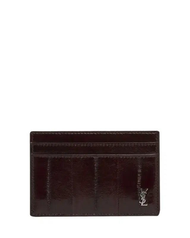 Saint Laurent Men's Tiny Cassandre Leather Card Case