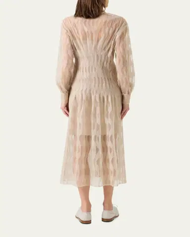 Akris High Plains Embroidered Tulle Midi Shirtdress | Thumbnail 3