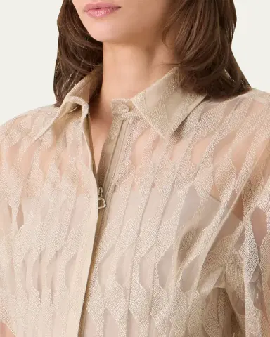 Akris High Plains Embroidered Tulle Midi Shirtdress | Thumbnail 5