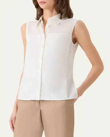 Akris Cotton Voile Button-Down Fitted Shirt | Thumbnail 4 Akris Cotton Voile Button-Down Fitted Shirt | Thumbnail 4