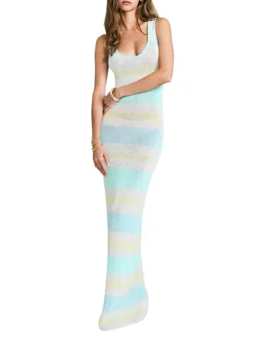 SEROYA Jasmine Striped Knit Maxi Dress | Thumbnail 1 SEROYA Jasmine Striped Knit Maxi Dress | Thumbnail 1