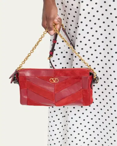 Valentino Garavani Panthea Small Patchwork Chevron Shoulder Bag | Thumbnail 2