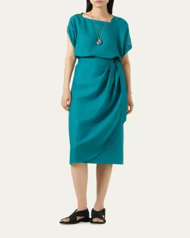 Loro Piana Gaia Short Sleeve Asymmetric Linen Shirt | Thumbnail 2