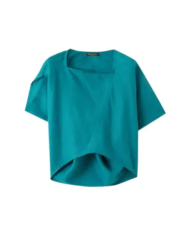 Loro Piana Gaia Short Sleeve Asymmetric Linen Shirt | Thumbnail 1
