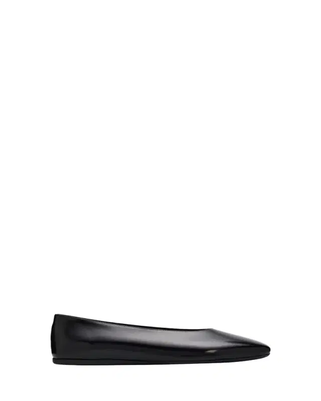 Prada Brushed Leather Ballerina Flats