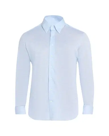 Bergdorf Goodman Men's Cotton Pique Jersey Dress Shirt | Thumbnail 1