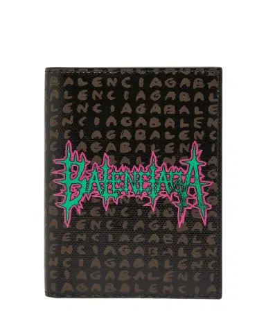Balenciaga Men's Snob Allover Logo Passport Wallet | Thumbnail 1 Balenciaga Men's Snob Allover Logo Passport Wallet | Thumbnail 1