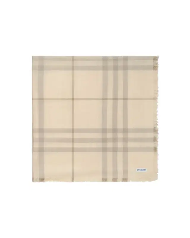 Burberry Wide Reversible Check Wool Silk Scarf