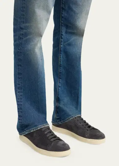 Tom Ford Men's Warwick Suede Low-Top Sneakers | Thumbnail 2 Tom Ford Men's Warwick Suede Low-Top Sneakers | Thumbnail 2