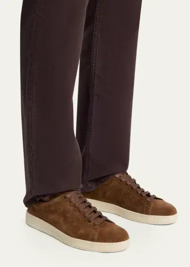 Tom Ford Men's Warwick Suede Low-Top Sneakers | Thumbnail 7 Tom Ford Men's Warwick Suede Low-Top Sneakers | Thumbnail 7