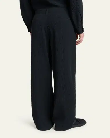 Giorgio Armani Men's Seersucker Wide-Leg Trousers | Thumbnail 3