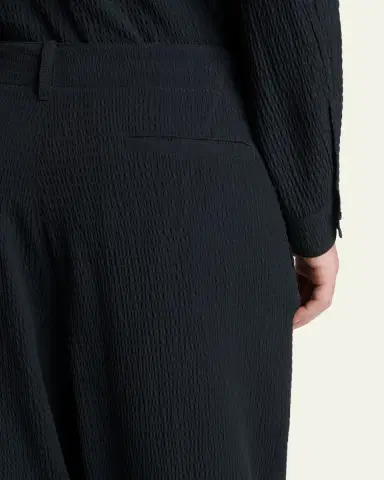 Giorgio Armani Men's Seersucker Wide-Leg Trousers | Thumbnail 5