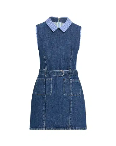 Cinq à Sept Kyra Sleeveless Belted Denim Mini Dress | Thumbnail 1 Cinq à Sept Kyra Sleeveless Belted Denim Mini Dress | Thumbnail 1
