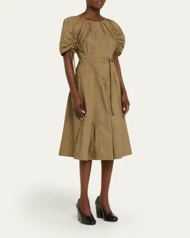 3.1 Phillip Lim Ruched-Sleeve Midi Dress | Thumbnail 4 3.1 Phillip Lim Ruched-Sleeve Midi Dress | Thumbnail 4