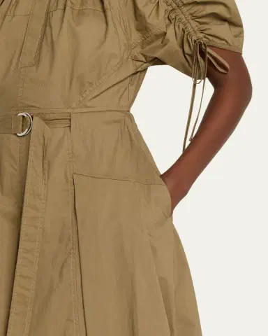 3.1 Phillip Lim Ruched-Sleeve Midi Dress | Thumbnail 5 3.1 Phillip Lim Ruched-Sleeve Midi Dress | Thumbnail 5