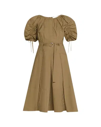 3.1 Phillip Lim Ruched-Sleeve Midi Dress | Thumbnail 1 3.1 Phillip Lim Ruched-Sleeve Midi Dress | Thumbnail 1