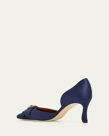 Manolo Blahnik 70mm Apidosa Embellished Satin Bow Pumps | Thumbnail 2