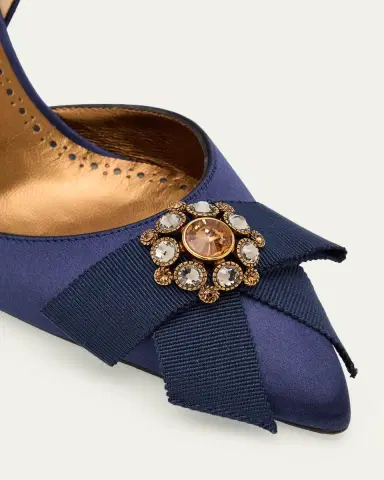 Manolo Blahnik 70mm Apidosa Embellished Satin Bow Pumps | Thumbnail 3