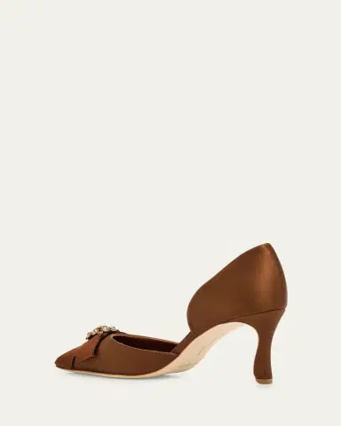 Manolo Blahnik 70mm Apidosa Embellished Satin Bow Pumps | Thumbnail 5