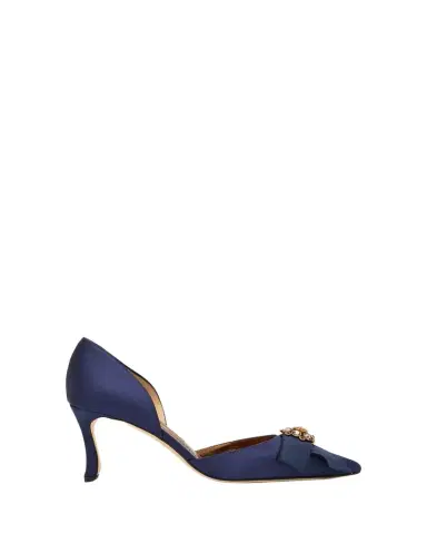 Manolo Blahnik 70mm Apidosa Embellished Satin Bow Pumps | Thumbnail 1