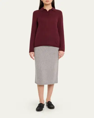 The Elder Statesman Laurel Cashmere Long-Sleeve Polo Sweater | Thumbnail 2 The Elder Statesman Laurel Cashmere Long-Sleeve Polo Sweater | Thumbnail 2